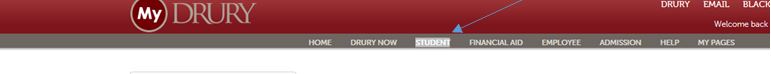 Screen capture of MyDrury header.