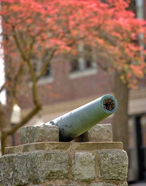 A canon on Drury's campus.