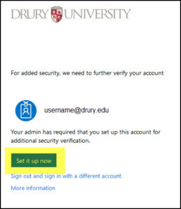 Screenshot of the set-up screen for two-factor authentication.